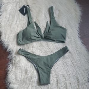 ZAFUL Womens Solid Color Strap Padded Front Knot B